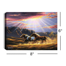 Wild Horses 8x6 Lighted Tabletop Canvas