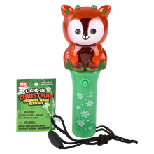 LIGHT UP CHRISTMAS MINI SPINNING WAND NECKLACES 4.5