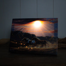 Wild Horses 8x6 Lighted Tabletop Canvas