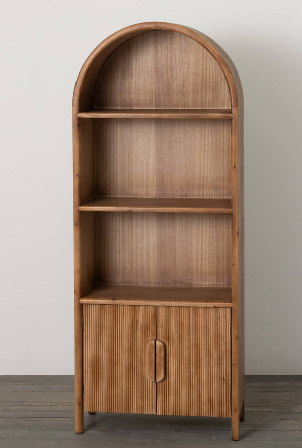 Natural Wood Display & Storage Cabinet