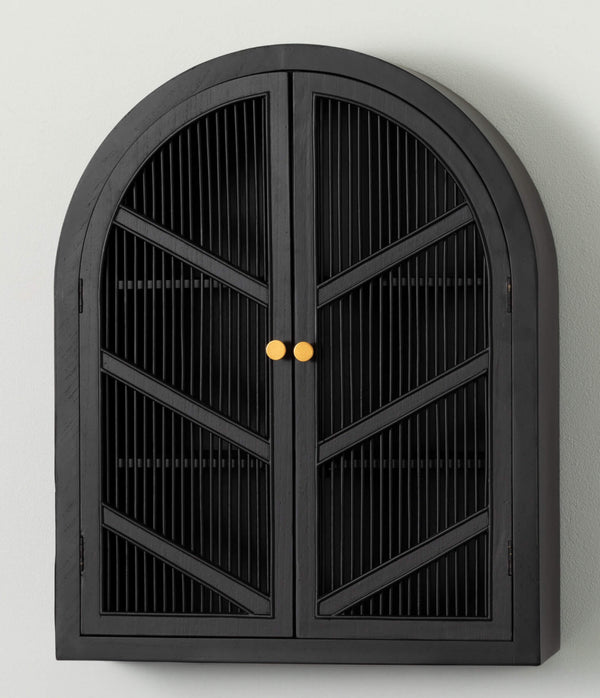 Rattan Arch Wall Cabinet