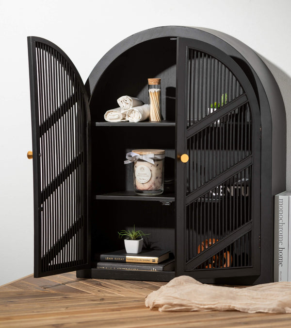 Rattan Arch Wall Cabinet