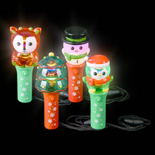 LIGHT UP CHRISTMAS MINI SPINNING WAND NECKLACES 4.5