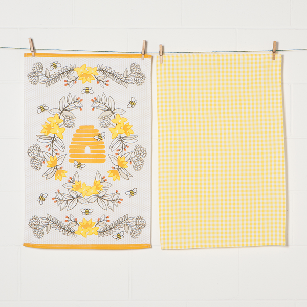 Bees Dishtowels Set of 2