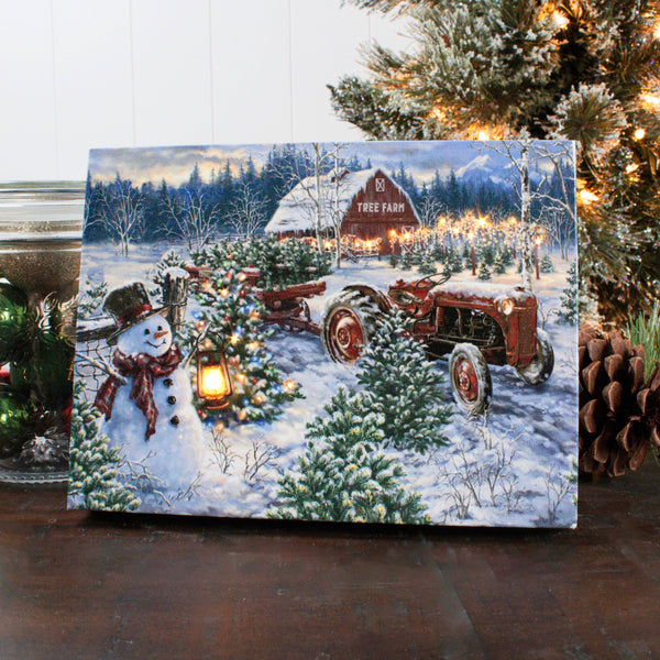Tree Farm 8x6 Lighted Tabletop Canvas